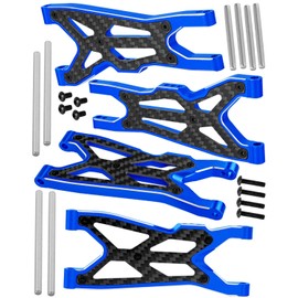 RCMYou RC Suspension Arms A Arms Upgrades Part for 1/8 Typhon 3S BLX,1/10 Big Rock 3S BLX V3,Aluminum Front Rear Suspension A-Arms Hops up,Navy Blue