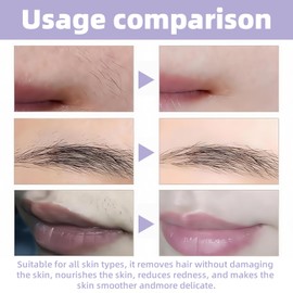 Facial Hair Removal Cream,Painless Lip Hair Removal Cream for Women,Gentle and Soothing Hair Removal,Facial Hair Remover Cream,Upper Lip Hair Rem-oval Cream,Gentle Depilatory for All Skin Types