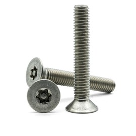 Hippo Hardware M8 (8mm X 50mm) Torx Pin Countersunk Security Bolts Anti Vandal Tamper Proof 6 Lobe Star Screws A2 Stainless Steel With Drive Bit (Pack of 10)