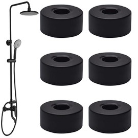 Set of 6 Stainless Steel Cover Rosette Black Pipe Cover Cover Rosette Threaded Rosette Cover for Bathroom Shower Faucets Radiator (25 mm)