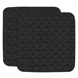 Pilarmuture 2Pcs Reusable Incontinence Chair Pad,Polyester Taffeta Wheelchair Cushion Mat,Washable Absorbent Seat Protector Pads Reusable Pee Pads for Adults Kids Wheelchair,Seat Protector Pad(Black)