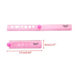 Lyguy Drawing Ruler, 30 cm, Korean Flexible Folding Ruler, Multifunctional Plastic Ruler, for Office, School, Stationery, Students, Kids, Gifts