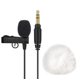Rode Lavalier GO Lavalier Microphone + Keepdrum WS05 Fur Wind Protection White