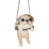 Lifelike American Bulldog Puppy Dog On Branch Swing Hanger Wall