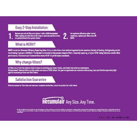 Accumulair Diamond 16x20x1 (15.5x19.5) MERV 13 Air Filter/Furnace Filter