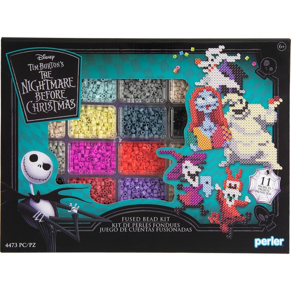 Perler Tim Burton's The Nightmare Before Christmas Deluxe Box Fused Bead Kit for Kids and Adult, Pattern Sizes Vary, Multicolor 4474 Piece