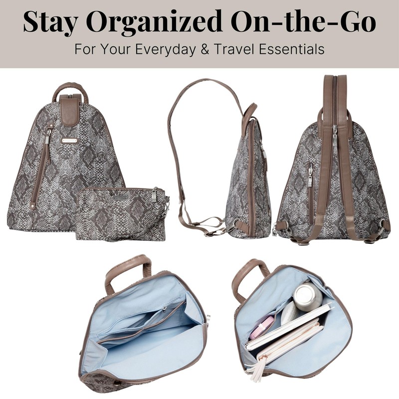 Baggallini Women's Metro Backpack with RFID Phone Wristlet Ballet Flat,