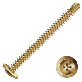 #8 x 2 Inch Sheet Metal Screws 250Pcs Bronze 410 Stainless Steel Truss Head Tek Screws Fast Self Tapping Screws by SG TZH