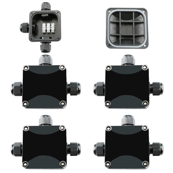 CESFONJER 4Pcs IP66 Waterproof Electrical Junction Box, 3 Way External