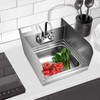 PETSITE Stainless Steel Hand Wash Sink with Faucet, Commercial Wall