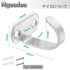 Mgoodoo Screw Hook, Ceiling Hook, Hanging, Stainless Steel Hook, Hanging Hook, Suitable for Kitchens, Washrooms, Coffee Shops, Etc. Screws, Set of 6, Silver