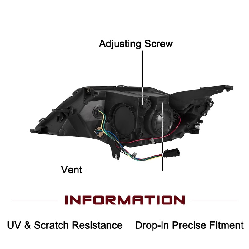 JSBOYAT Fits for 2014-2020 Chevy Impala [Halogen Style] Projector Black