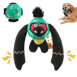 Zrbtk Tough Dog Toy for Aggressive Chewers – Crinkle Chew Toy to Keep Them Busy, Interactive Treat-Dispensing Puzzle Toy for Boredom Relief, Less-Stuffed Pet Toy for Medium and Large Dogs (Green)
