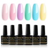 Shining She Semi-Permanent Nail Polishes Pastel, 6 Colors Pink Lilac