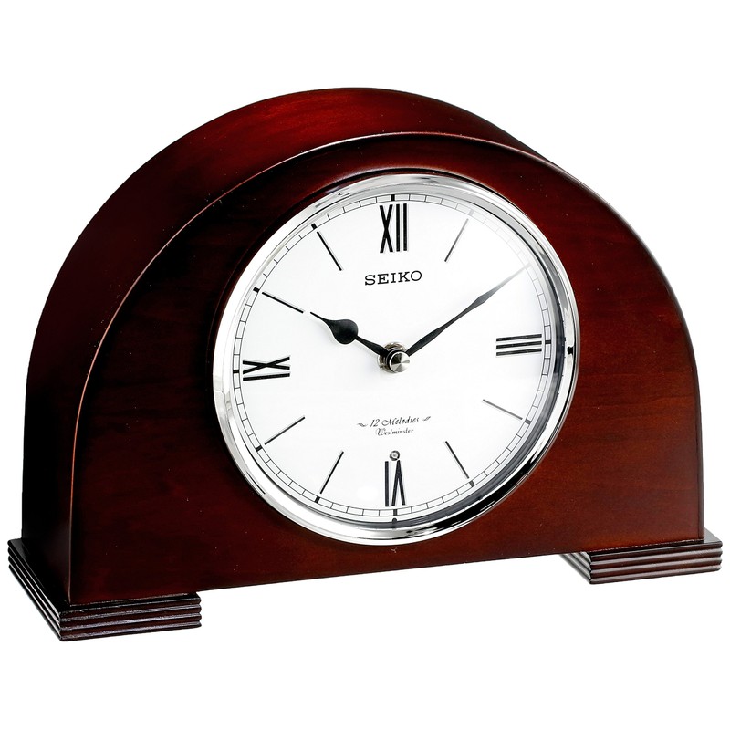 Seiko QXW239BLH Alder Wood 12 Melodies Musical Mantel Clock, 7