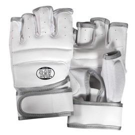 'Bay® Fit White/Silver Size: M – Leather PU Boxing Sparring Gloves Punch Bag mitt gloves punching bag gloves, Boxing gloves leather gloves Fitness Strengthen Training Workout Gym Gloves Sand Punch Bag Hand Guard Thumb Guard Gloves Knuckle Protection