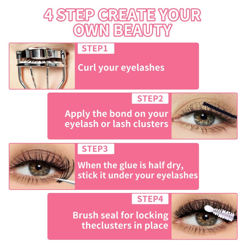 CATMEYE 580 Pieces Individual Eyelashes, 30D 40D 50D 60D 80D