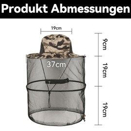 COZERI Imkerhut Moskitonetz Hut – Faltbare Schutzhaube mit Abnehmbarem Moskitonetz, Sonnenhut mit Breiter Krempe, Ideal für Outdoor Camping Wandern Gartenarbeit