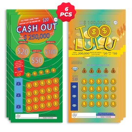 Prank Fake Lottery Tickets and Scratch Cards - Winning $250k $100K Ticket Gag Set Look Real - 6 Tickets