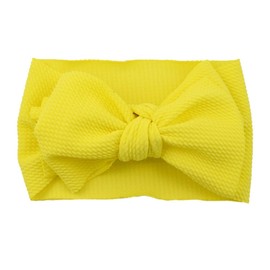 Koolgil Baby Girl's 8'' Soft Big Bow knot Nylon Headband Toddler Hairband for Photography Travle Party Festivals (Yellow)