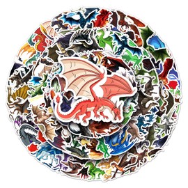 100Pcs Magic Dragons Stickers, Pterosaur Fantasy Dragon Vinyl Waterproof Decals for Water Bottles, Luggage, Computer, Cellphone, Skateboard, Dragons Stickers for Kids Teen