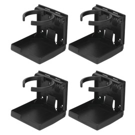 4PCS Adjustable Folding Drink Holder with Screws, Automotive Drink Holder, Wall Mount Car Cup Holder, Fit Most Size Bottle for Trucks, RVs, Vans, Boats, Campers, Caravans (Black)