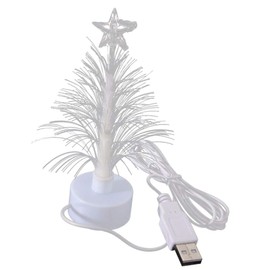 Minkissy Mini Christmas Tree USB Connection LED Fiber Optic Xmas Tree Multi Colors Changing Night Light for Home Shopping Mall Bedroom