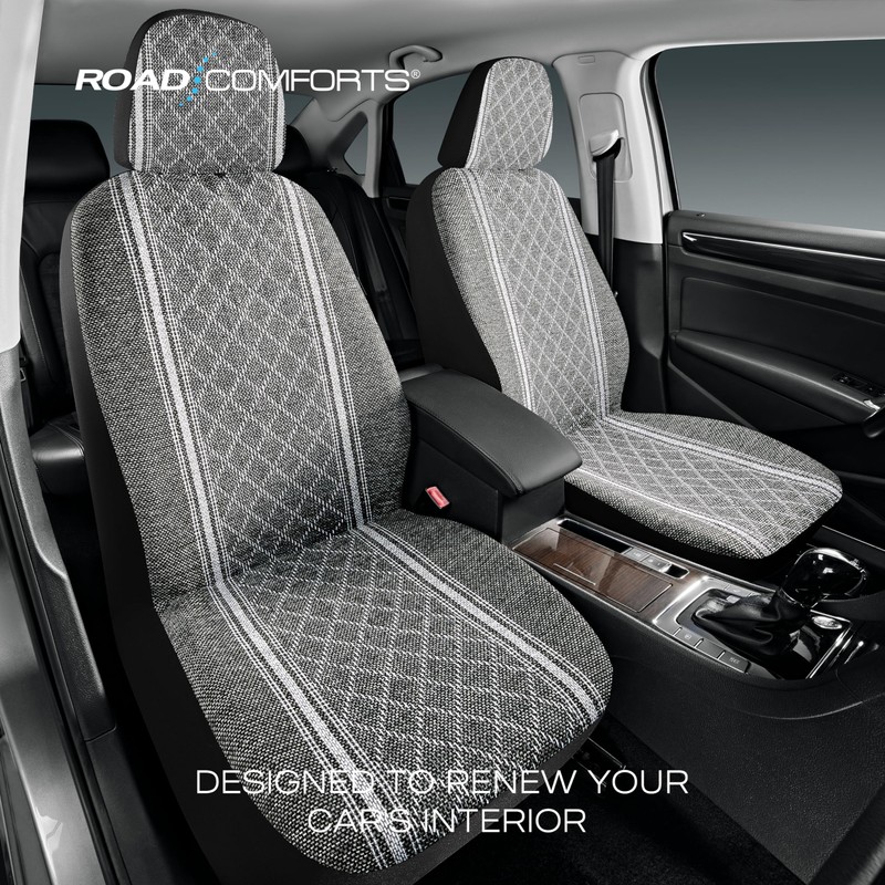 Road Comforts Baja Blanket Seat Covers Gray Diamond Bucket Seat