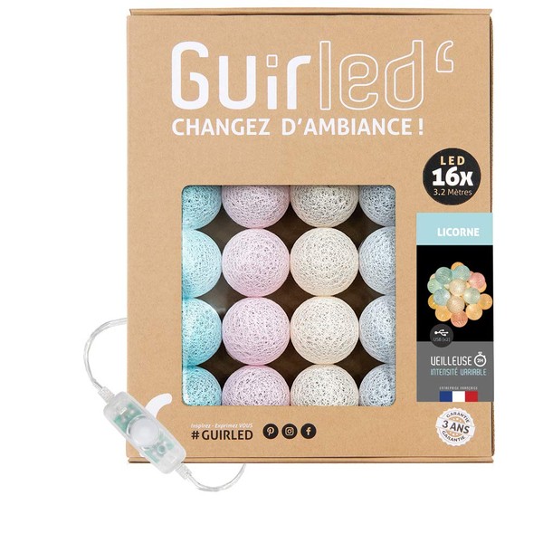 GuirLED GuirLED - LED-Lichterkette Kugeln Baumwolle USB C Nachtlicht Baby