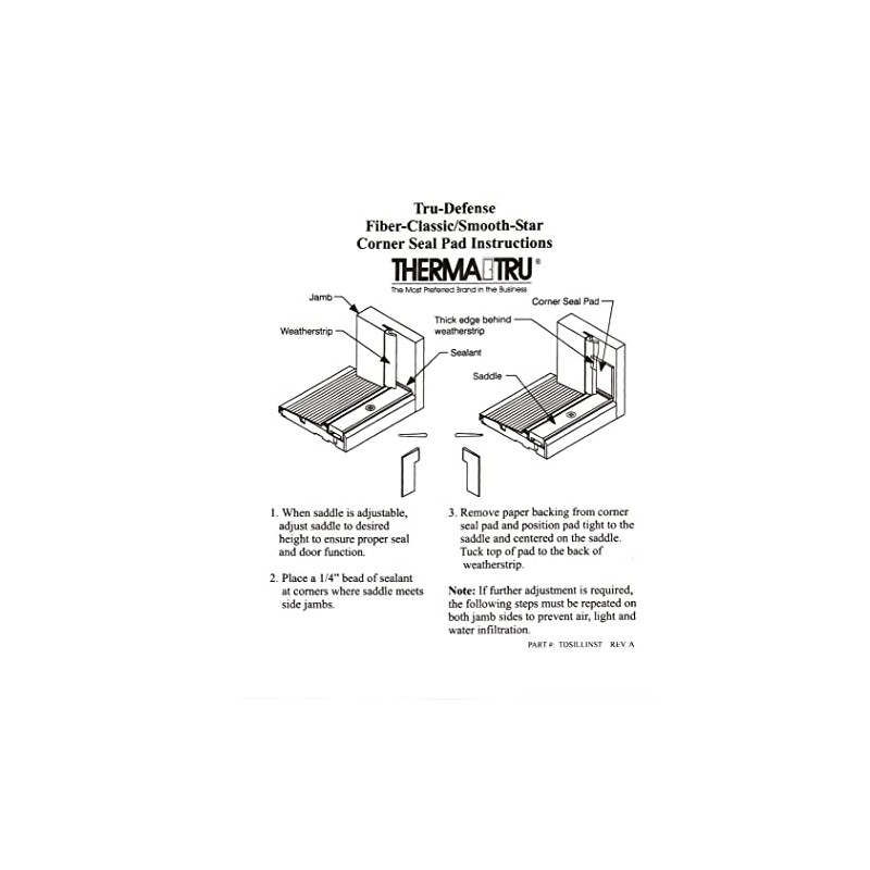 Therma-Tru Doors Weather Stripping Corner Pads (Fiber Classic/ Smooth Star