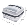 Karim Ivory Grey Faux Yarn Large Poufcolor: as Pic Color