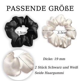 Seide Haargummi,19 Momme Maulbeerseide, Seiden Haargummis aus Maulbeerseide, Haarband aus Seide zum Schlafen, Scrunchies für Haare ohne Haarbruch,Pferdeschwanzhalter Haarband aus Seide