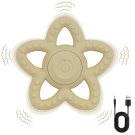 Vibrating Sensory Chew Toy,Teething Stars Support Autism &Toddler Travel Essentials,Gifts Idea for Babies 6-18 Months (Yellow)