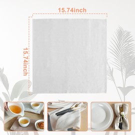 Stoffservietten Weiß, 12er Pack 40x40 cm Servietten Hochzeit, Tischdekoration Servietten Geburtstag, Leinenservietten Wiederverwendbare Feiern Abendessen Cafe Restaurant