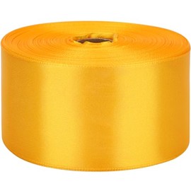 Nsilu 2 inch Yellow Satin Ribbon 50 Yards Solid Fabric Ribbons Roll for Gift Wrapping, Satin Weddings,Flower Bouquet, Invitations,Sewing,Party Decorations, Holiday Decorating and More
