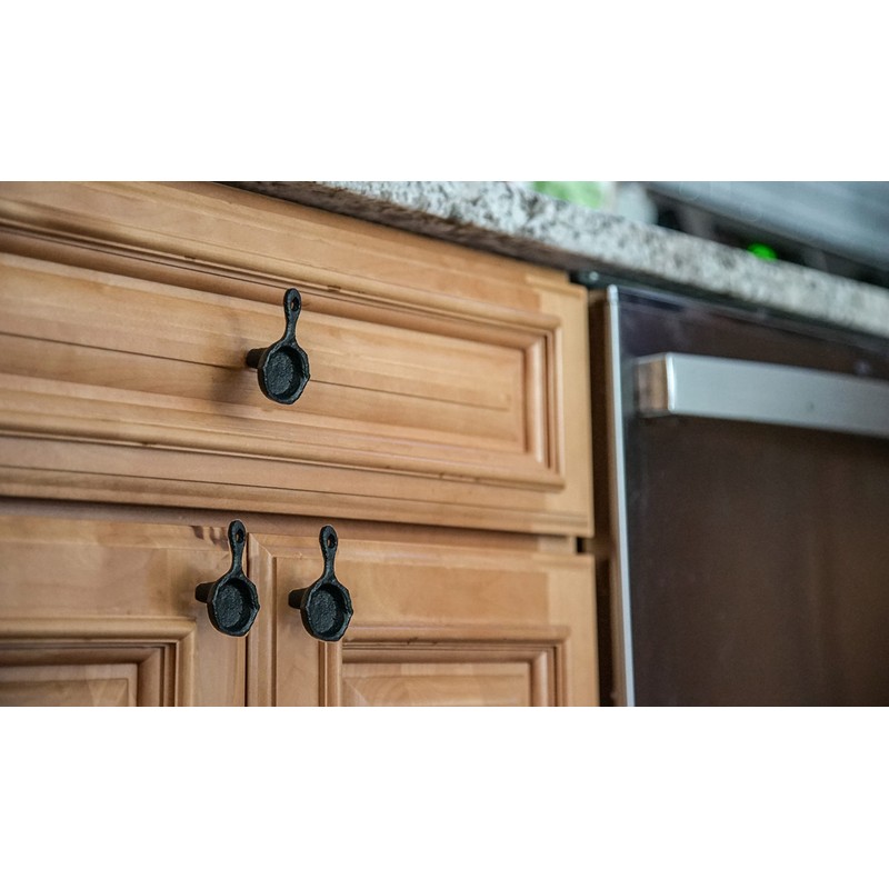 Zeckos Set of 6 Black Mini Cast Iron Skillet Drawer