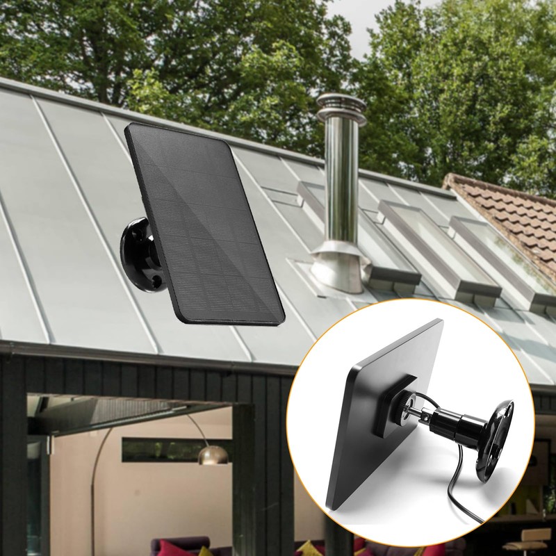 Irishom Solar Panel for IP6 Waterproof Security Camera 360 Degree