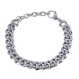 LUCKMAN Pulsera Hombre de Cadena Acero Inoxidable Color Plata, Brazalete tipo Esclava – Joyería y Accesorios para Hombre, Regalos para Hombre Originales Cumpleaños y Regalos para Papá Navidad, Modelo Clark