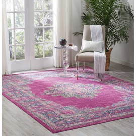 Nourison Passion Traditional Bright Colorful Area Rug, 8'X10', FUCHSIA
