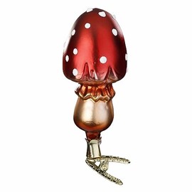 Inge-Glas Mushroom Pointed Hat 10047S023 IGM A German Glass Christmas Ornament