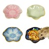 4PCS Ceramic Hamster Food Dish,Lotus Leaf Guinea Pig Food Bowls