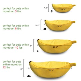 · Petgrow · Cute Banana Cat Bed House Large Size, Christmas Pet Bed Soft Cat Cuddle Bed, Lovely Pet Supplies for Cats Kittens Rabbit Small Dogs Bed,Yellow