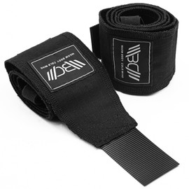 WARM BODY COLD MIND - Premium Cotton Weight Lifting Wrist Wraps for Crossfit, Powerlifting, Deadlift, Gym, Workout, Exercises & Fitness, Heavy-Duty Wrist Support with Thumb Loop (Black NEW)