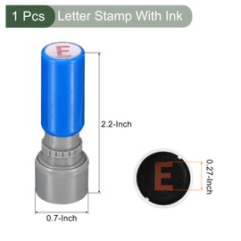 YOKIVE Letter Stamp, Alphabet Character Stamper with Ink Decorate Postcards, Great for Classroom, Festivals (Blue, Letter E)