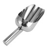 2pcs Stainless Steel Ice Scoop Professional Large Capacity Polished Semicircular