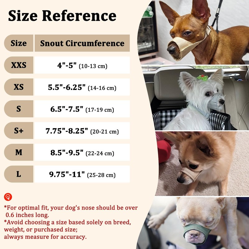 Mayerzon Short Snout Dog Muzzle, Small Muzzle for Chihuahua Shih