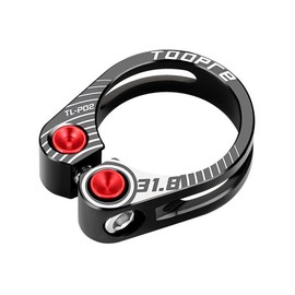 HOUSON Morsetto reggisella per bicicletta, pieghevole, mountain bike, bici da strada, 31,8 mm, colore: nero