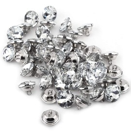 Buttons, Sewing Buttons with Crystal and Zinc Alloy, Crystal Buttons for Clothes Crafts Headboard Sofa 50pcs(20mm)