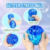 4 INCH Glitter Squishy Stress Ball, Jumbo Blue Squishy Ball