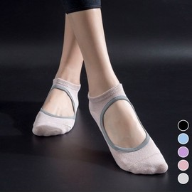 Non-Slip Open-Toe Yoga & Pilates Grip Socks for Stretching Exercise Socks Pink/FREE 2ea